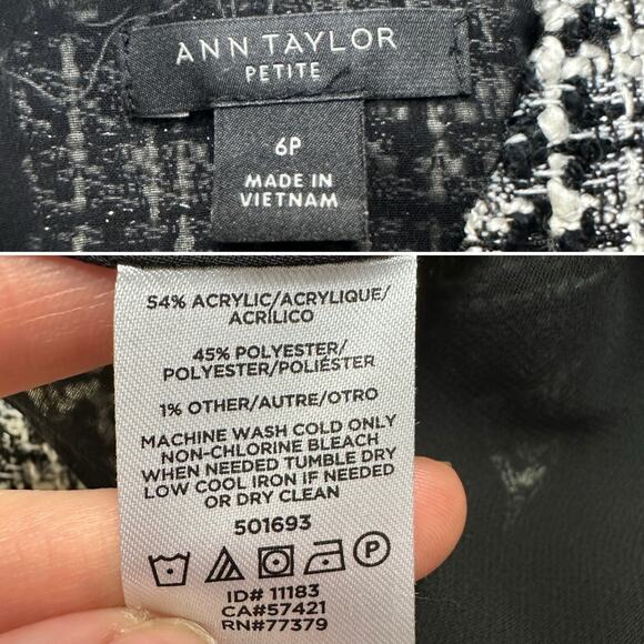 Ann Taylor Tweed Sleeveless Fringe Hem Top Chic Preppy Career Blouse Sz: 6p - Picture 6 of 7